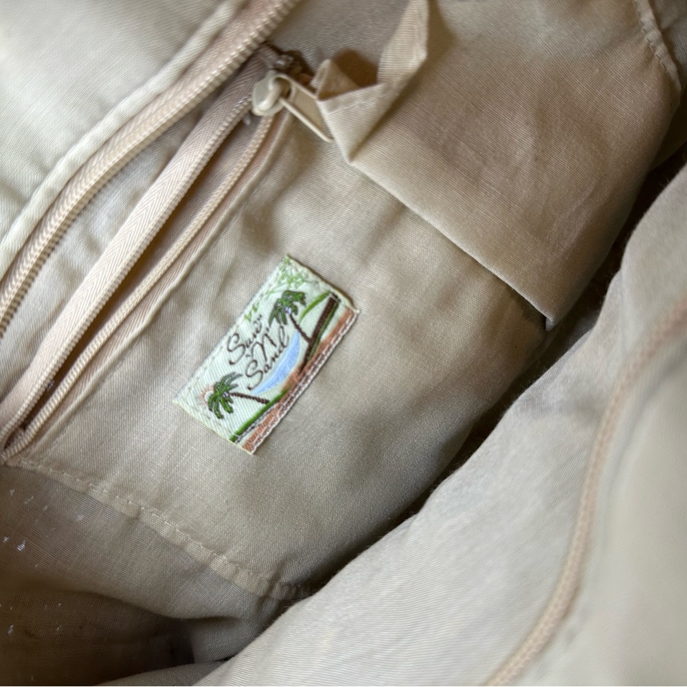 Chic Tan Woven Shoulder Bag with Brown Straps - Picture 6 of 8